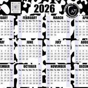 NG-MONSTAR Jahresübersichts Kalender 2026 - BLUE